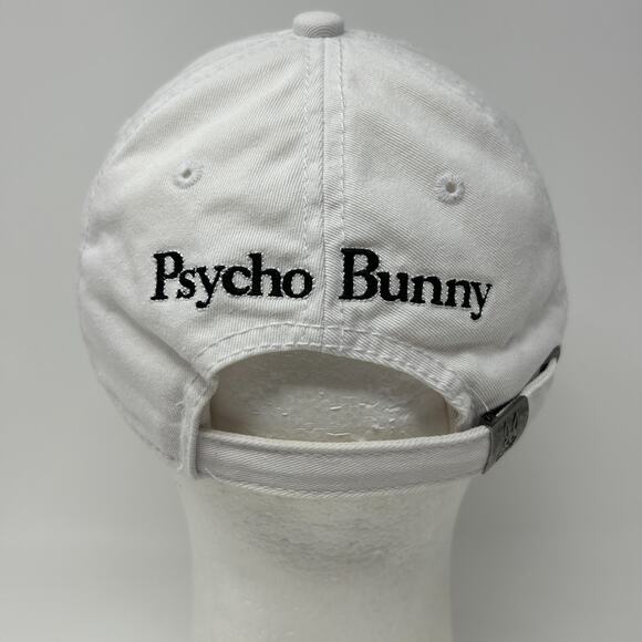 Psycho Bunny Dad Hat Baseball Cap Unstructured 6 Panel Strapback White - Picture 3 of 13